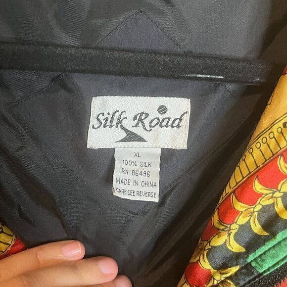 Vintage colorful silk jacket - Picture 3 of 4